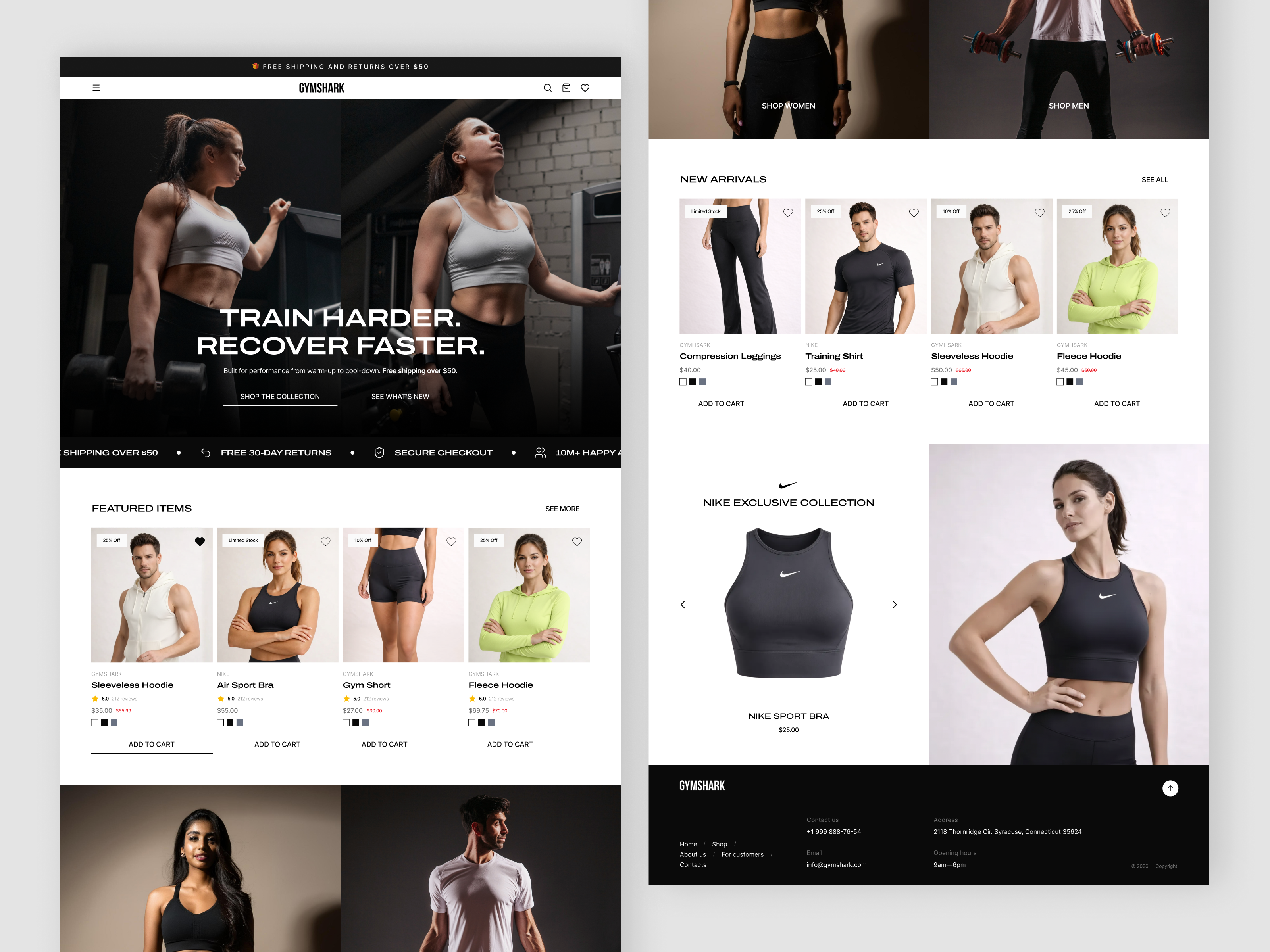 Gymshark - Gym Apparel E-Commerce Website Design e commerce e commerce website e commerce website design gym gym design landing page landing page design online store online store design online store website ui design uiux uiux design website design