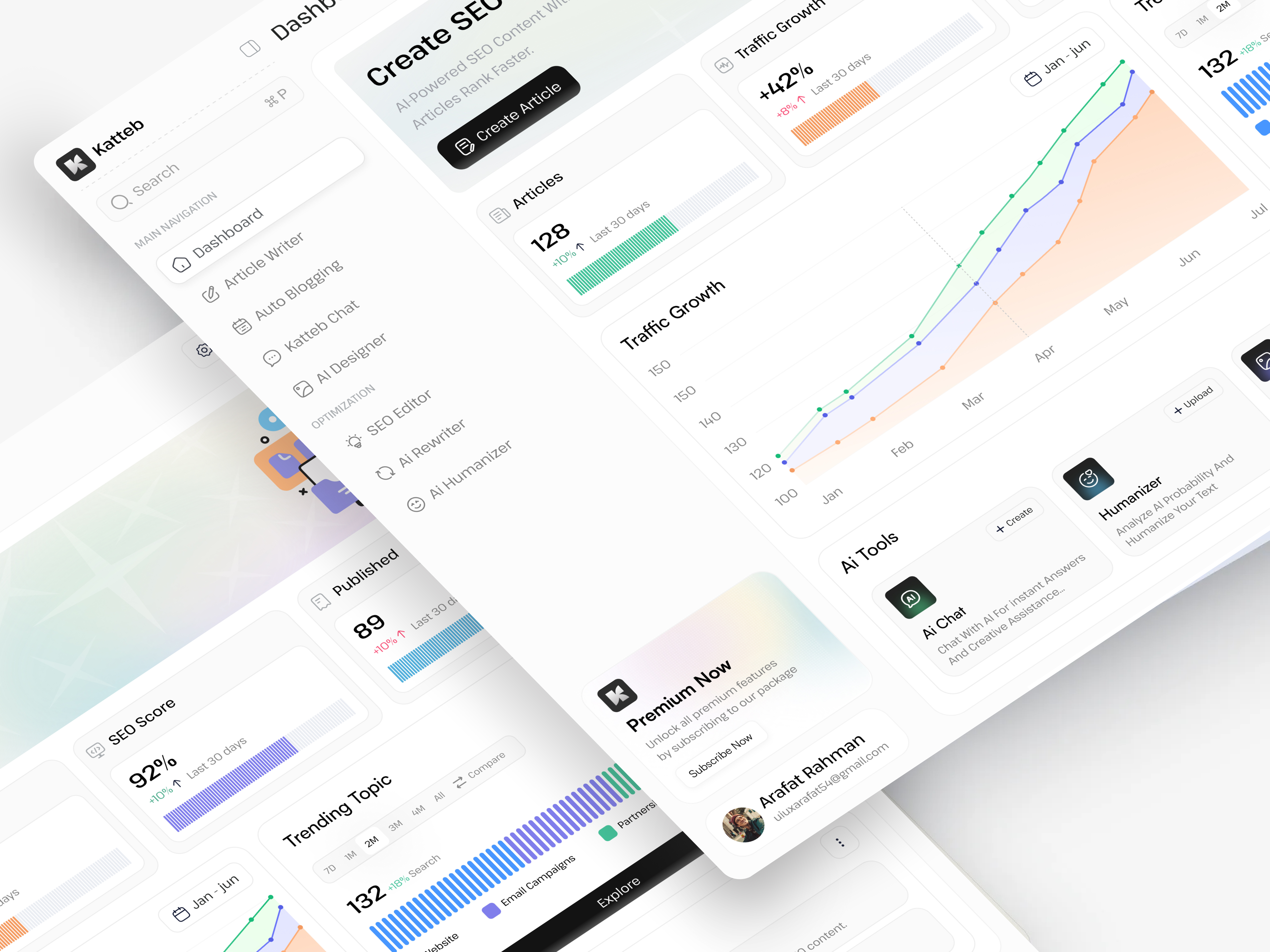 AI SEO Dashboard – Content & Analytics SaaS UI/UX Design agentic ux ai agent ai agent dashboard ai assistant ai dashboard design ai saas design animation content management ui dashboard dashboard interface data marketing assistant product design saas saas ai design saas ux design seo ui design ux design web design
