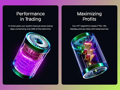 Quantum Trading Landing Page Design — Animated Icons, Motion 3d 3d animation crypto e commerce finance fintech landing landing design landing page saas site ui web design web3 website website design
