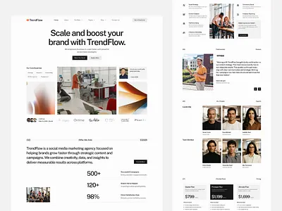 TrendFlow - Social Media Marketing Agency Web Design advertising agency branding consultant digital agency digital marketing elementor elementor pro influencer marketing marketing agency modern responsive website sem seo seo agency social media social media marketing technology ui