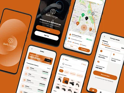 SafiCharge - EV charging app app design design ev mobile mobile design ui ux