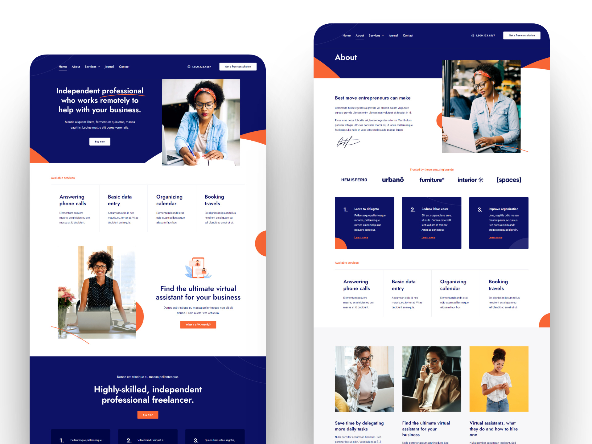Virtual Assistant Landing Page Design