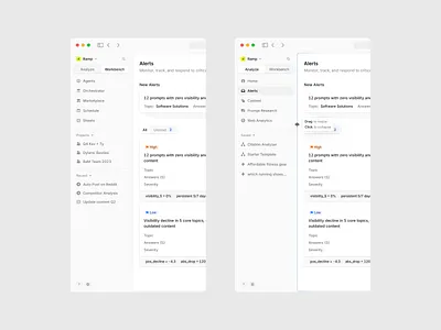side navigation app clean cursor design design system side navigation ui ux