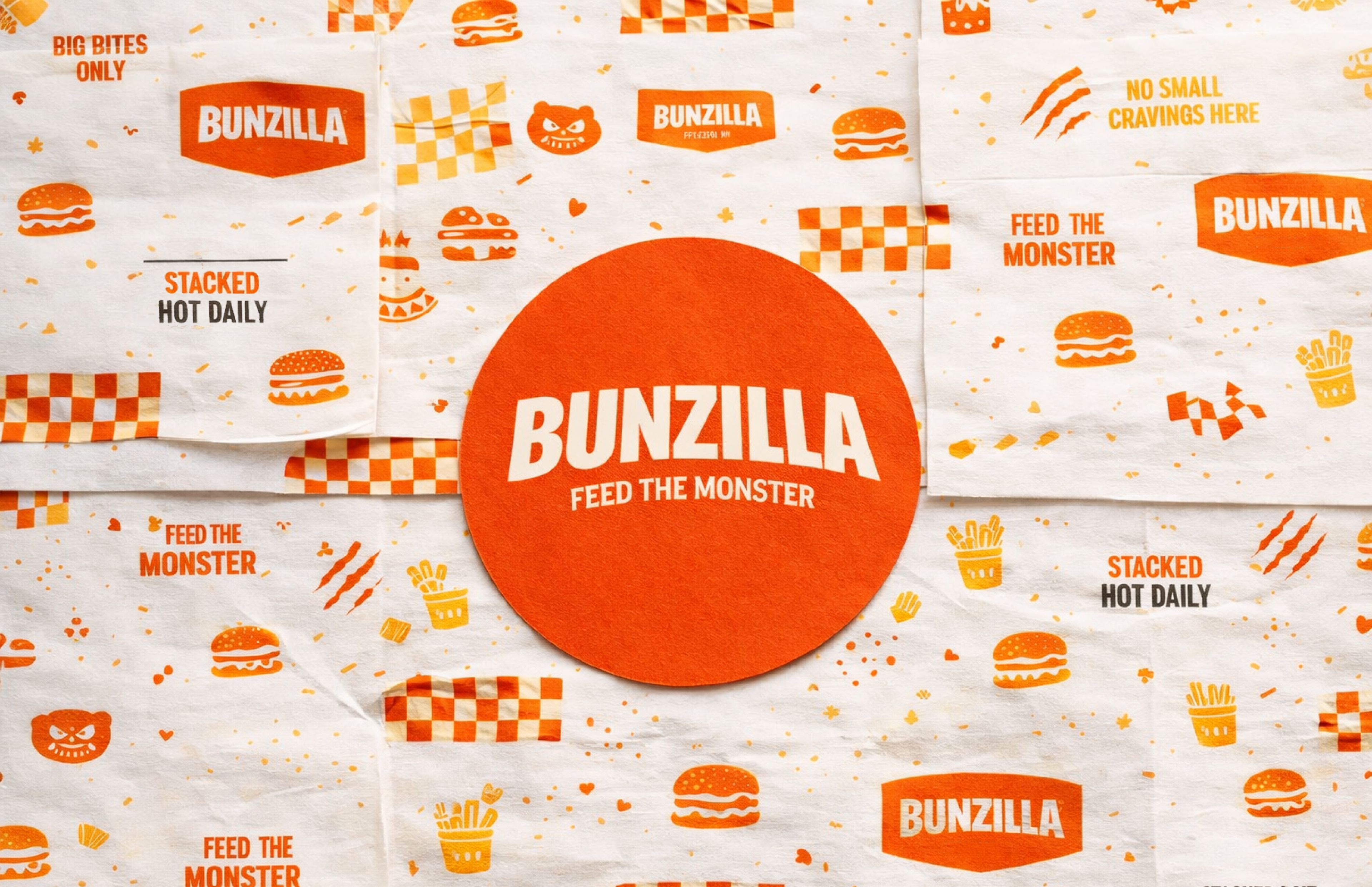 BUNZILLA™ - Fast Food Brand Identity & Store Experience 3d brand branding burger fandb food foodbeverage