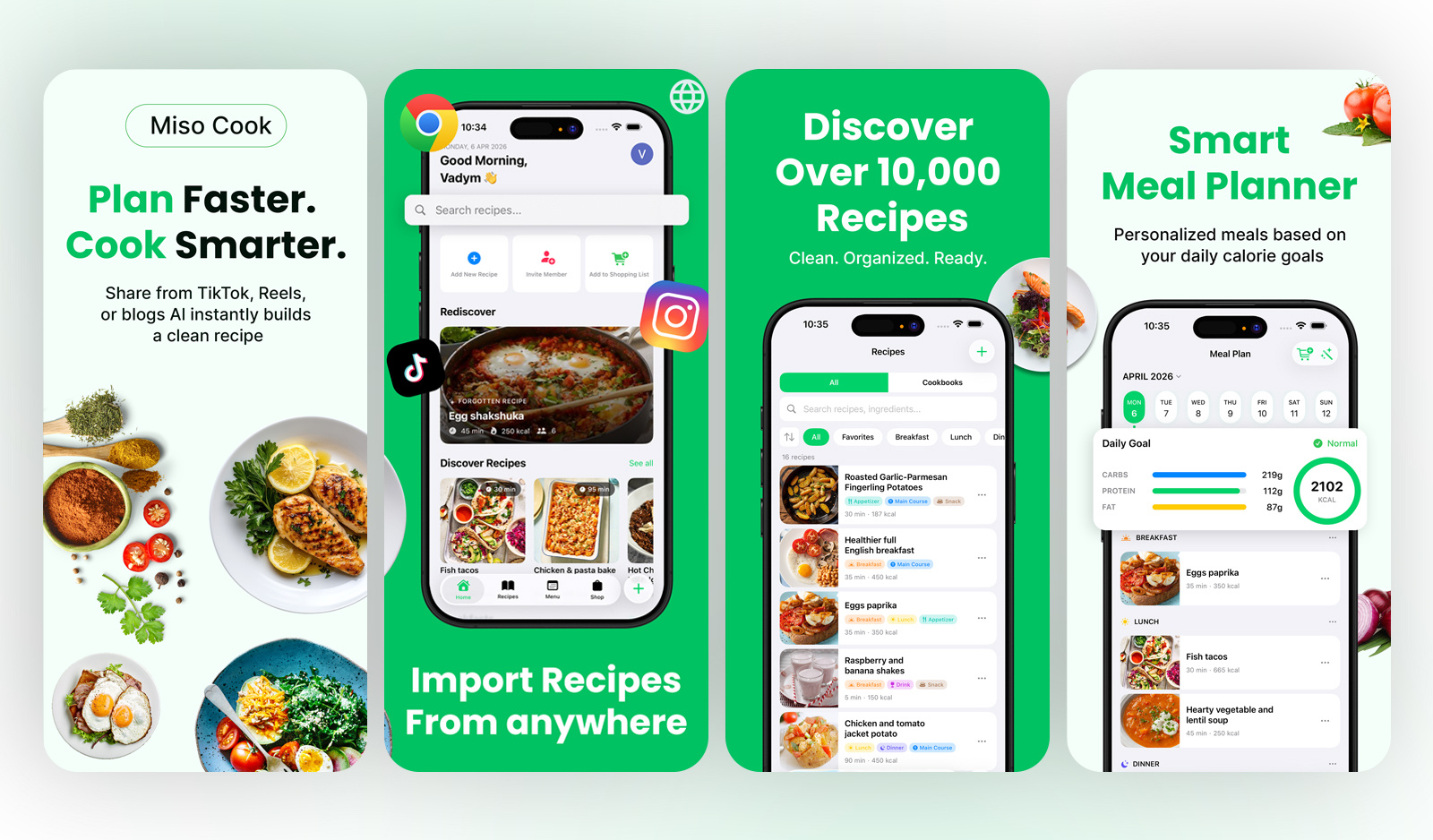 AI Recipe Planner - App Screenshots ai recipe planner app app screenshots app store app store screenshots food delivery app screenshots grocery mobile app screenshots mobile design play store recipe app screenshots recipes