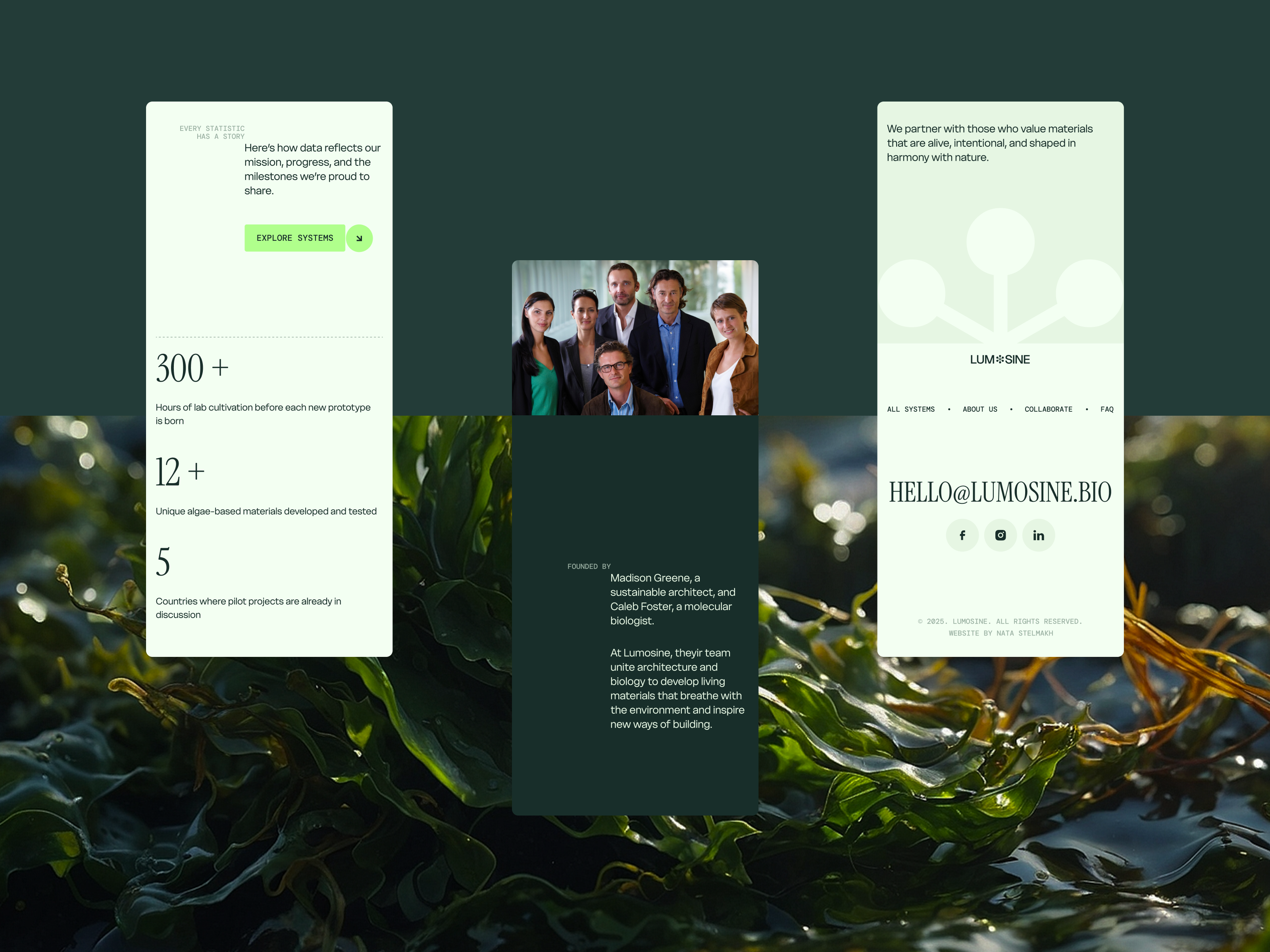 Mobile UI for About Us Page – Biomaterial Studio