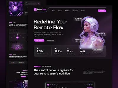 Remote Work Productivity Hub Landing page creative graphic design landing page productivity hub remote work uiux website
