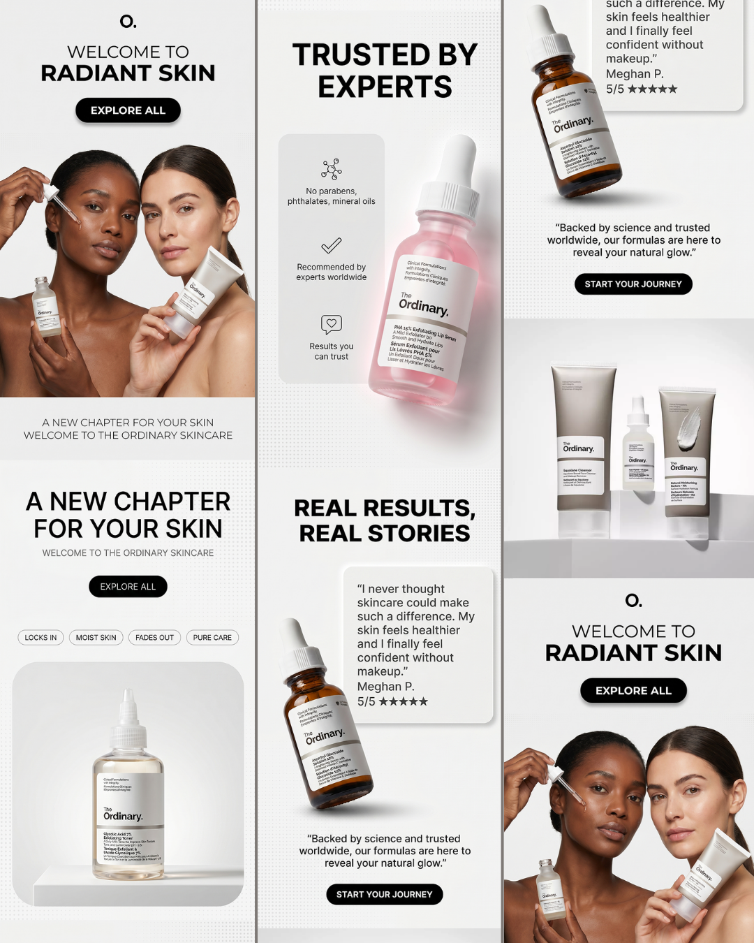 Modern Skincare Email Campaign Design beauty brand ecommerce email design email marketing klaviyo mailchimp newsletter design skincare ui design