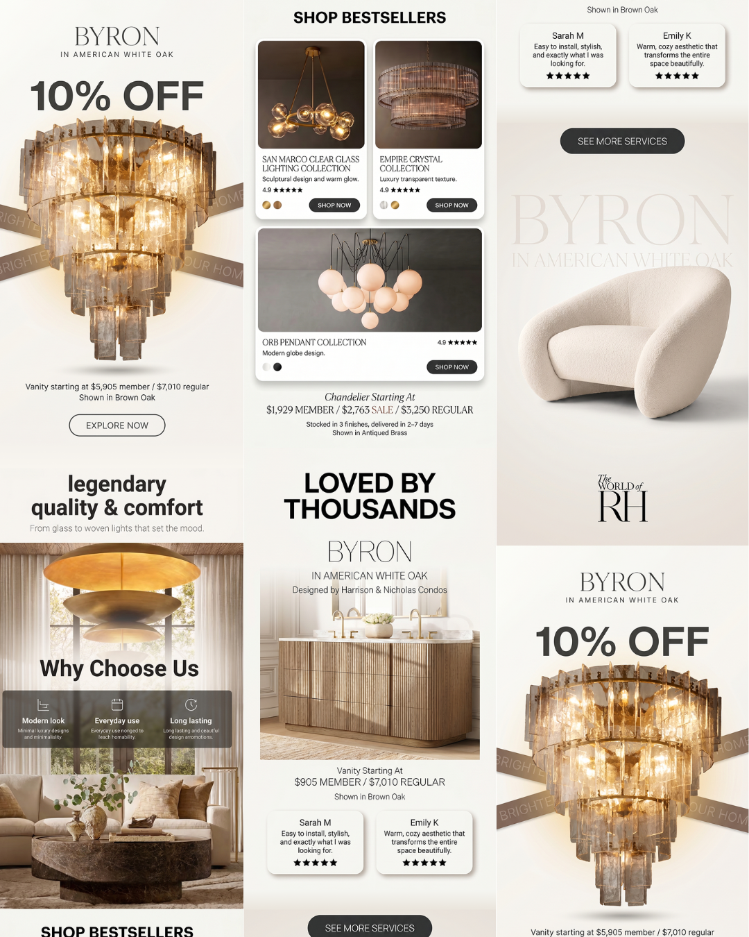 Modern Home Decor Email Marketing Design ecommerce email design email marketing furniture graphic design home decor klaviyo luxury interior mailchimp newsletter