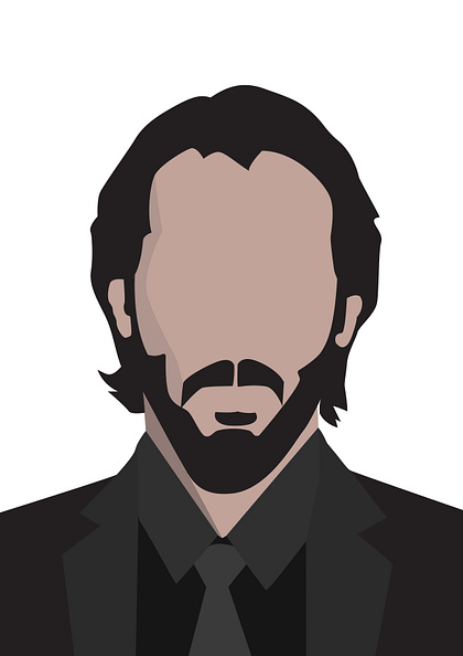 John Wick Minimal Vector Portrait