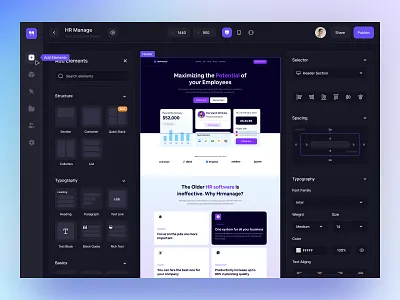 Website Builder UI product product design service startup ui ux web app