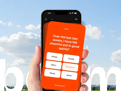 Boom — Mental Wellness App with Mood Tracking & Voice Journal appdesign boldtypography communityapp dailyjournal darkui emotiontracking healthapp healthtech iosapp mentalhealth mentalwellness mindfulnessapp mobileapp moodanalysis moodtracker orangeui productdesign selfcare voicejournal wellnessapp