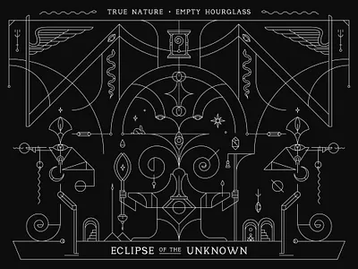 Eclipse of the Unknown art deco branding geometry graphic design illustration line art moon occult sacred sacred geometry spirit spiritual sun vector