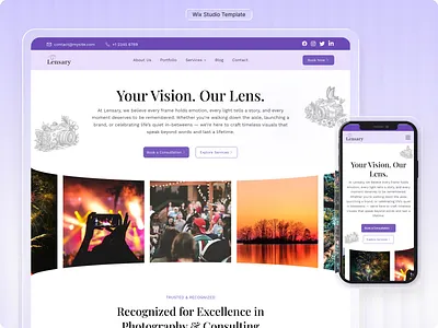 Wix Studio Photography Website Template Modern Portfolio Theme business website photo studio photographer photographer site photographer website photography photography showcase photography template photography theme photography website travel photography website template wedding photography wedding website wix wix studio wix studio website wix template wix website template