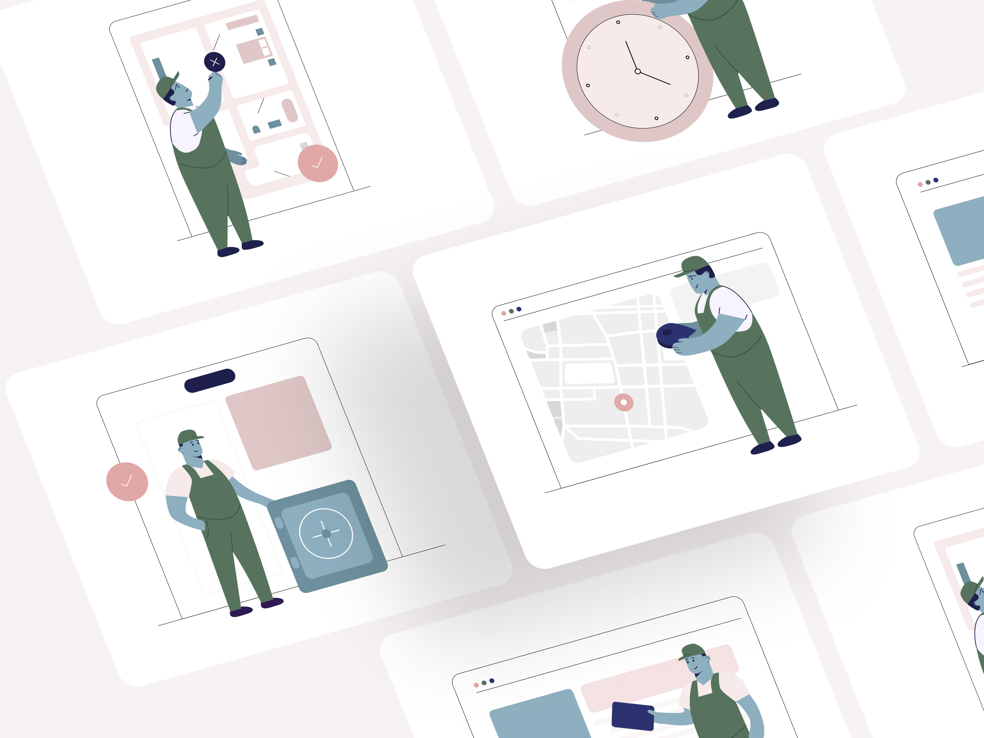 Smart Construction Platform — Illustration Design admin panel app design architecture construction construction company digital product engineering enterprise flat illustration industrial management platform minimal modern illustration portal design system design vector vector illustration web design web illustration