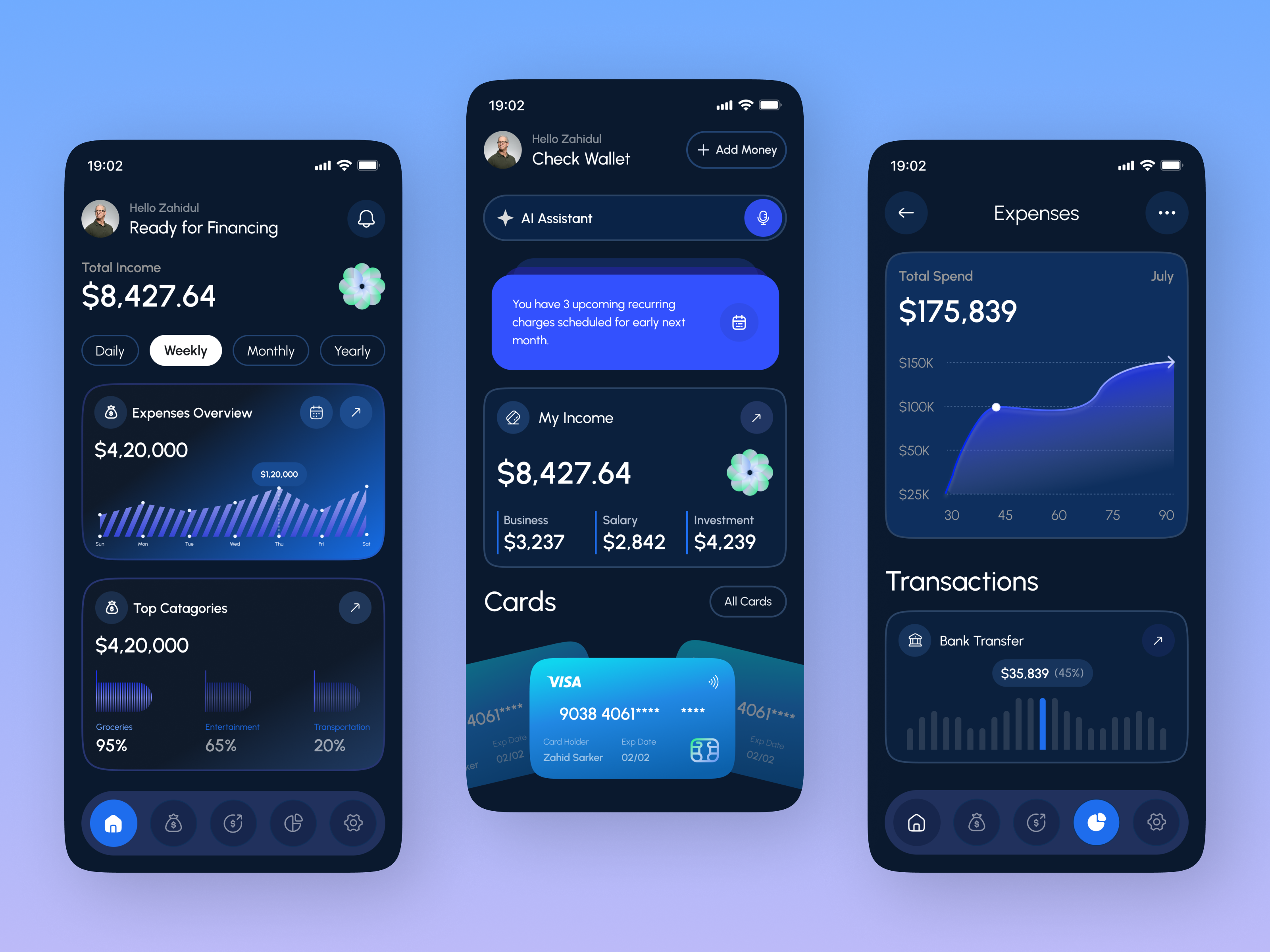 Personal Finance SaaS, Smart Wallet Mobile App app design application banking ui crypto cryptocurrency digital wallet expense manager finance tracker financial dashboard fintech mobile design modern app ui money management mvp development payment personal finance startup app ui ux design wallet