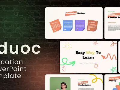 Eduoc Education Presentation Template 3d branding design graphic design logo motion graphics powerpoint presentation presentation template template ui