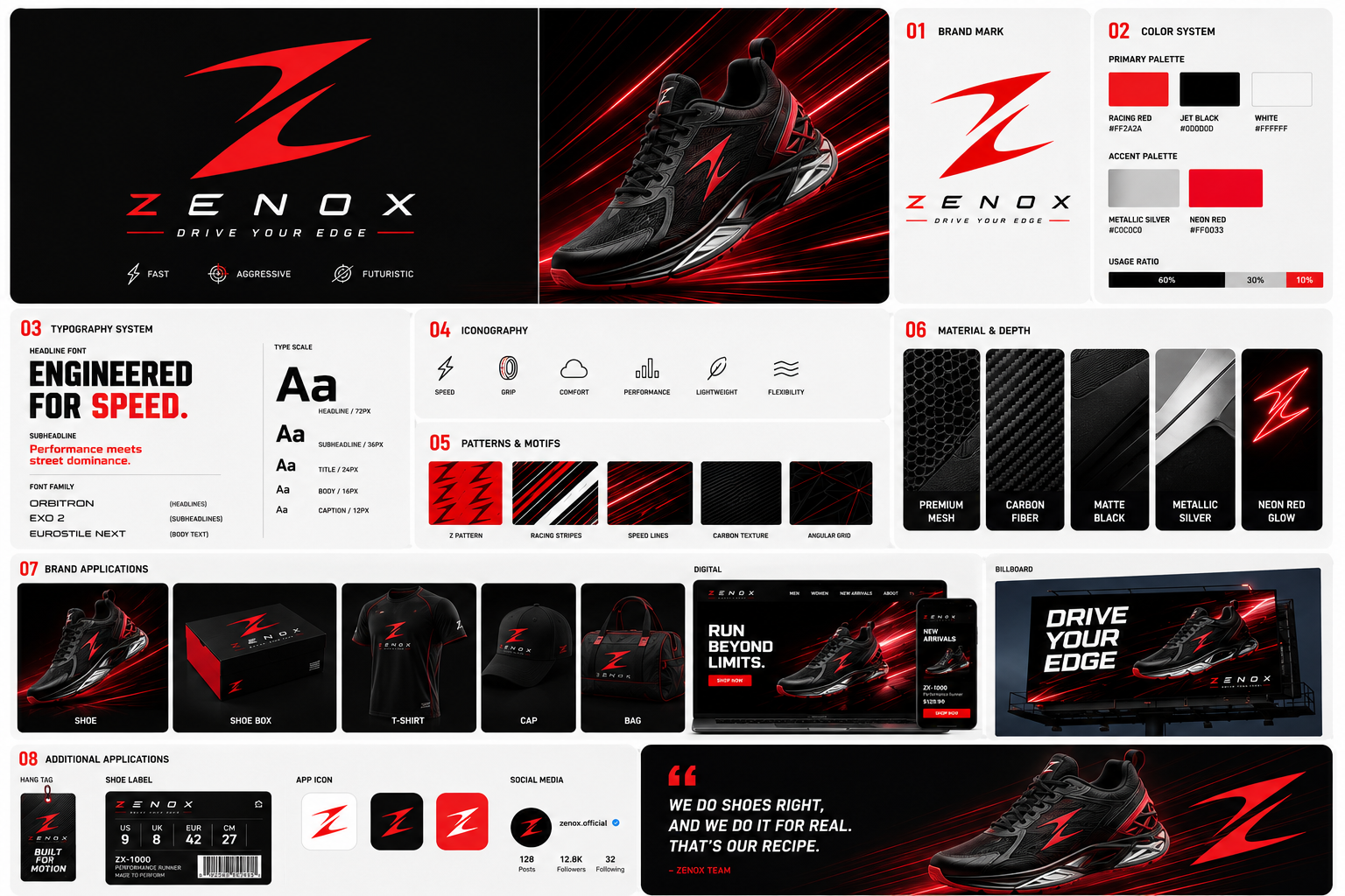 Example of Modern Sports Brand Identity Design.