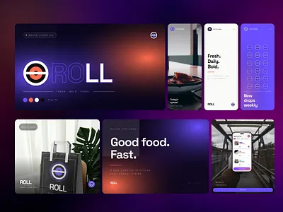 ROLL — Modern Kimbap Brand Identity branding food brand gradient minimalism logo typography ui visual identity