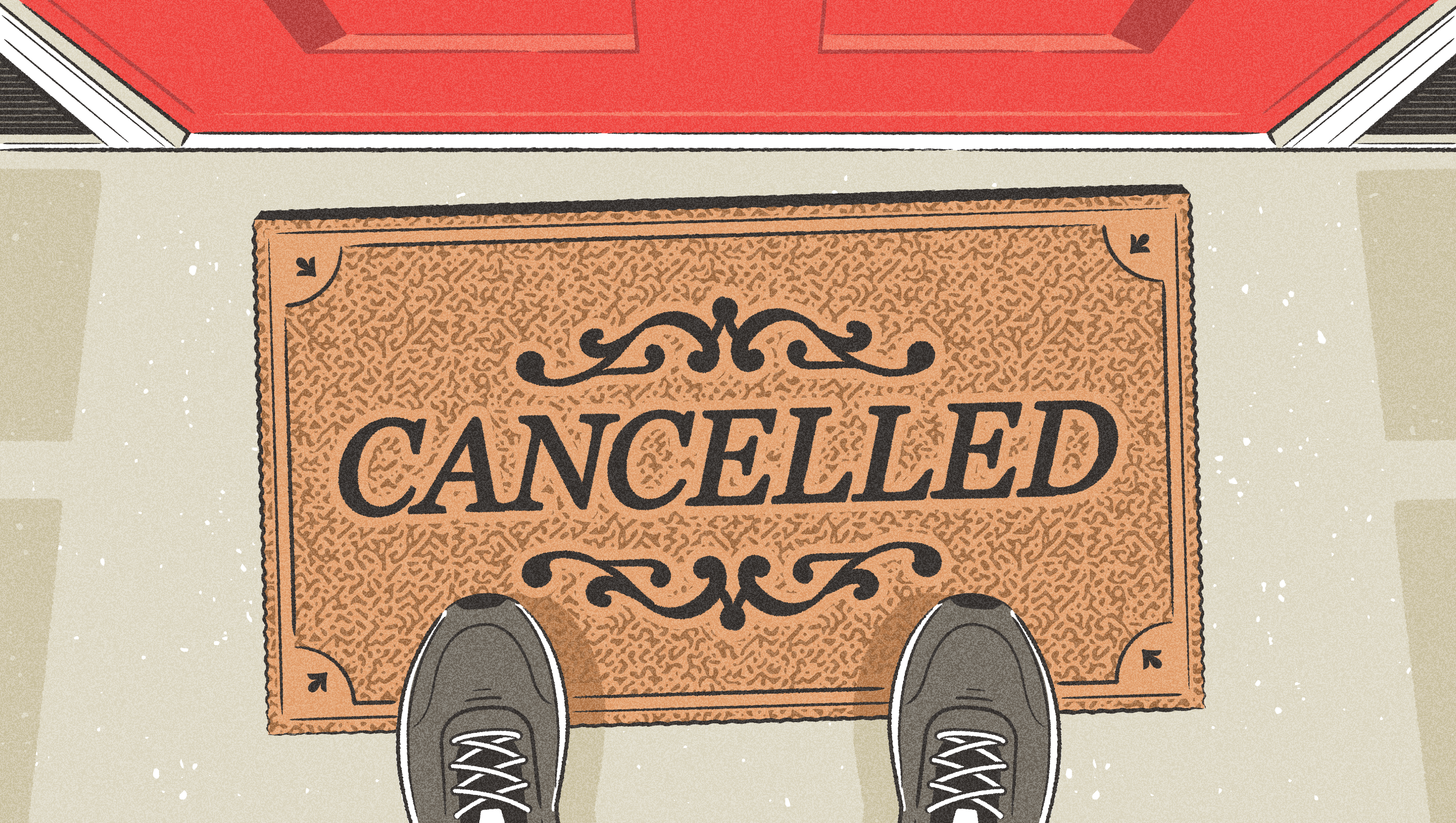 £10k refund owed after host cancels last-minute (Which? Travel) cancelled conceptual door illustration mat welcome