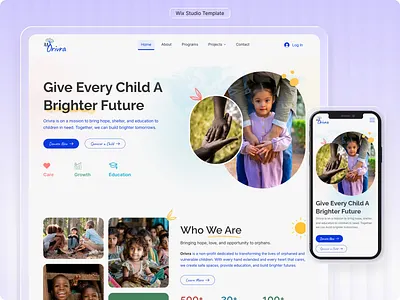 Wix Template For Nonprofit Organization, Charity, Childcare Firm 5013c website business website charity landing page charity website colorful charity donation website kids fundraising web ngo fundraising ngo template non profit web nonprofit donation website template website theme wix wix studio wix studio template wix studio website wix template wix website wix website template