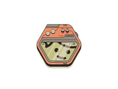 1044 - Cyber Face branding control cyberpunk face game handheld illustration logo retro screen smile sticker stroke vintage