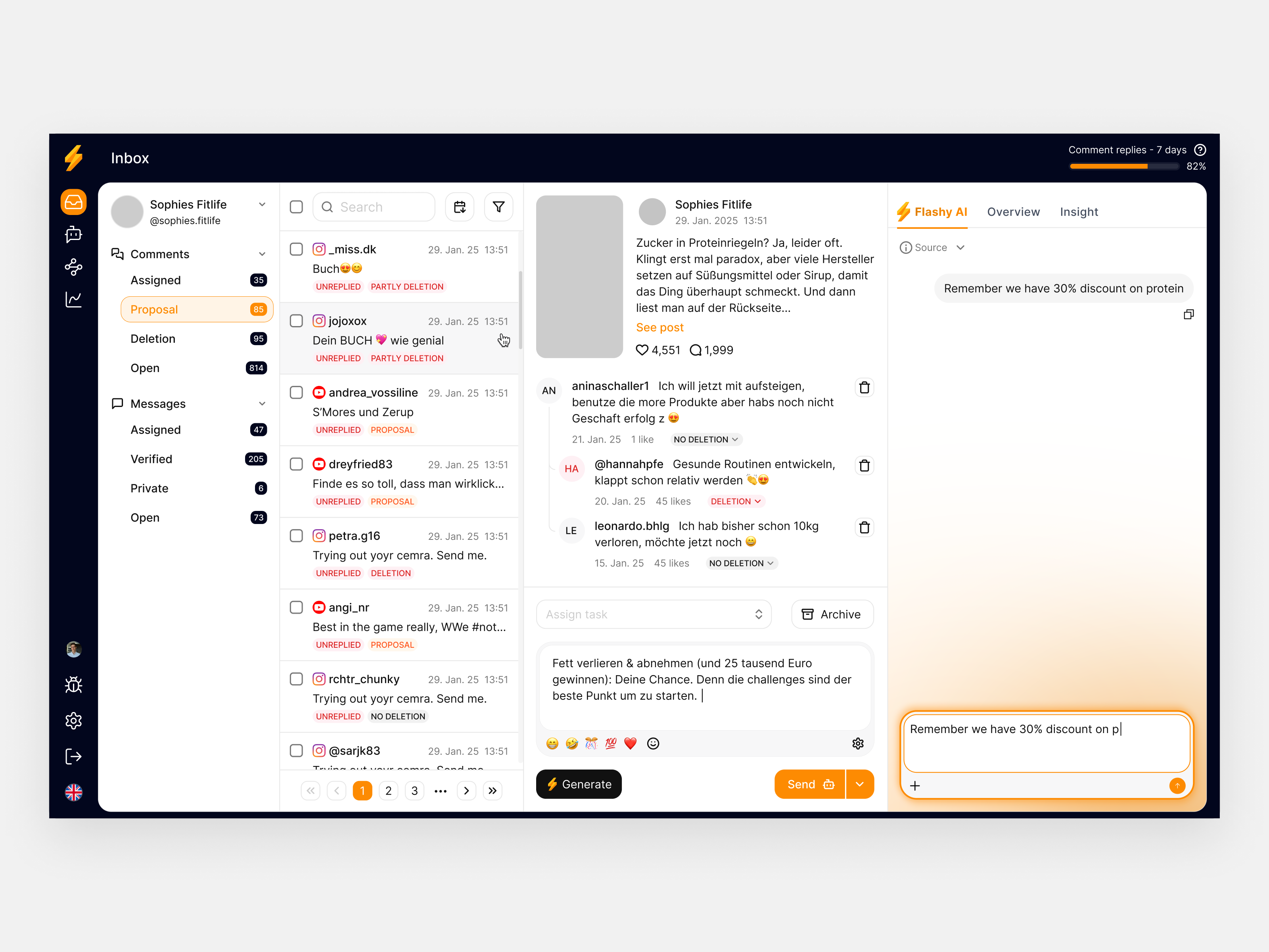AI Assistant Sidebar - Flashy - Social Inbox by Abdul Wahab on Dribbble