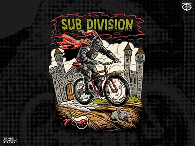 Sub Division Tshirt design apparel artwork bike clothing commuter bike cyclist design drawing graphic design illustration tshirt design