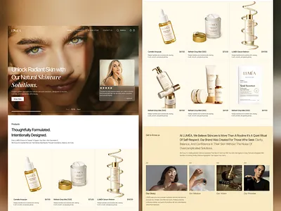 Skincare Brand Website Design beauty branding landingpage naturalbeauty products skincare ui uidesign uiux webdesign webui