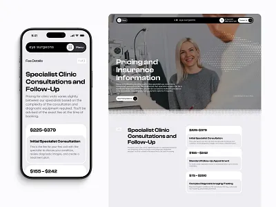 Eye Surgeons Responsive Design card design gray home page design minimal ui responsive design responsive ui ui design uiux web designer website