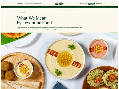 NATUF || Levantine Food Experience UI food food branding food identity foodwebsite graphic design hospitalitydesign landing page layout design restaurant design restaurant website ui ui design uiux ux design website design