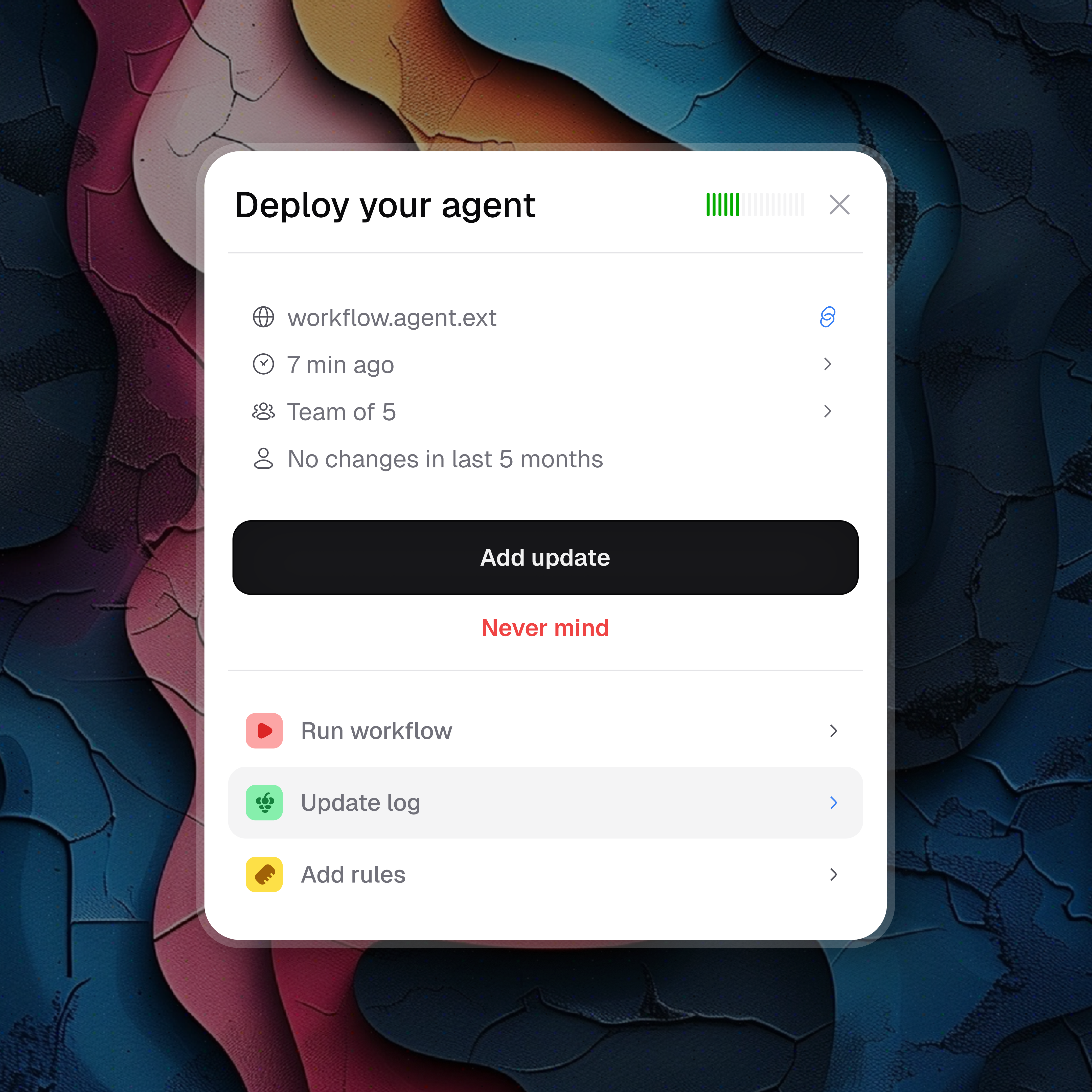 Agent Deployment {Light mode} design productdesign ui uiuxdesign ux