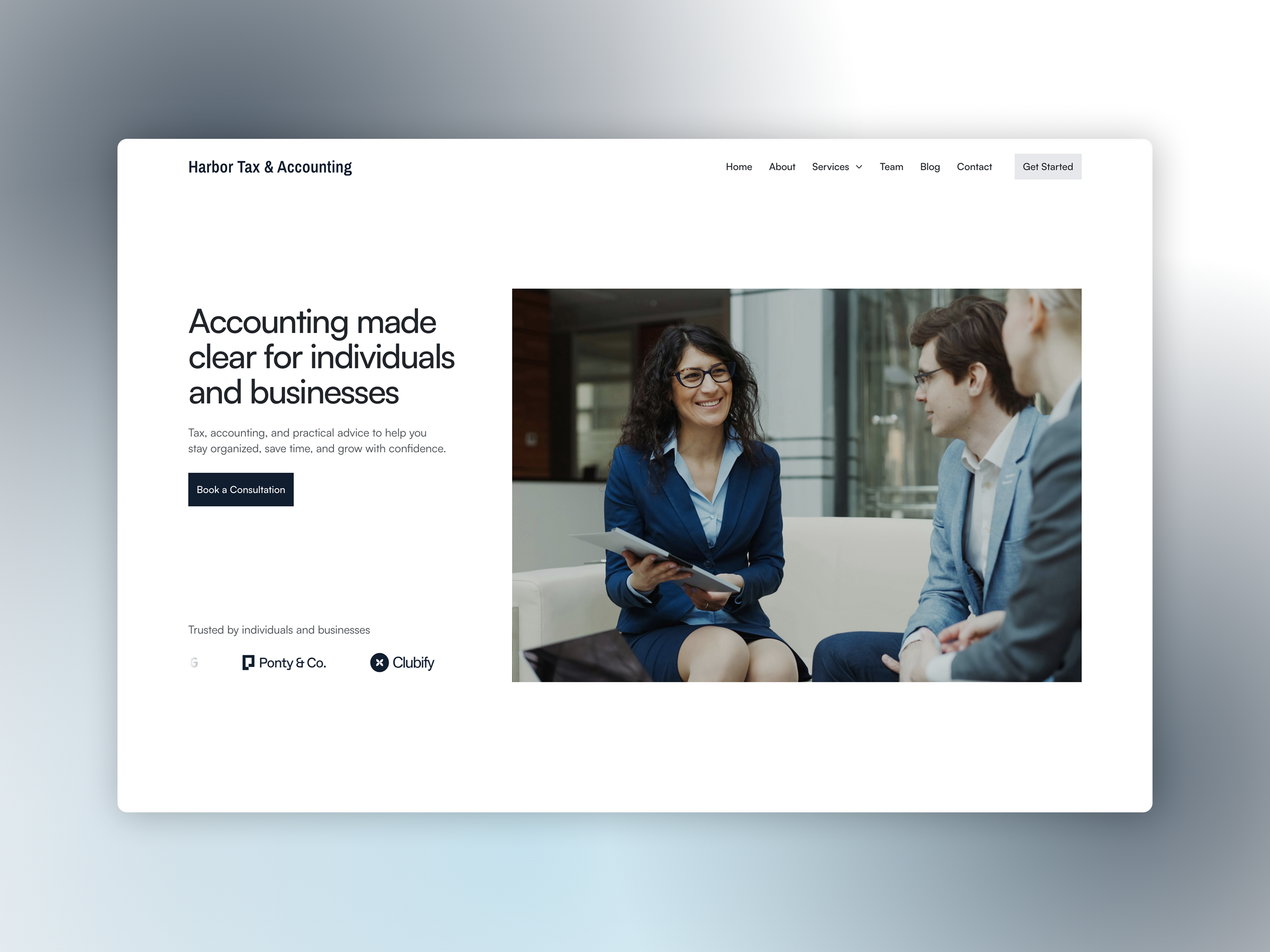 Example of Harbor Tax & Accounting — B2B Services Website Design & Dev