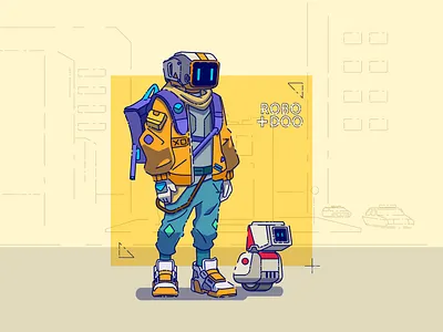ROBOTS 2d adobe illustrator cyberpunk design illustration robots vector xhyle
