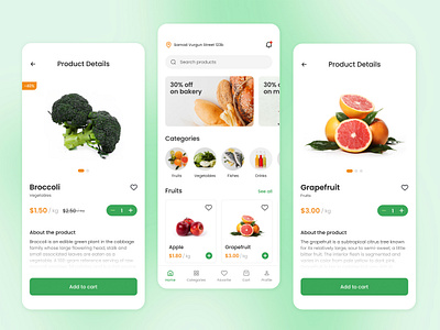 Grocery Shopping App app fooddelivery grocery grocery app grocery market groceryshop mobile app mobile app design onlinestore