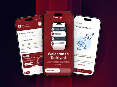 Tasklyst Service Marketplace Mobile App UI UX Design android app design app ui design app ux design booking app design case study figma mobile app home services app ios app design marketplace app design mobile app design mobile app ui ux on demand app design product design service marketplace app startup app design