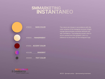 SMMarketing Instantaneo colors beautiful branding color colors colorscheme dark design gradient graphic design illustration instagram ios logo macos orange purple round shadow text ui