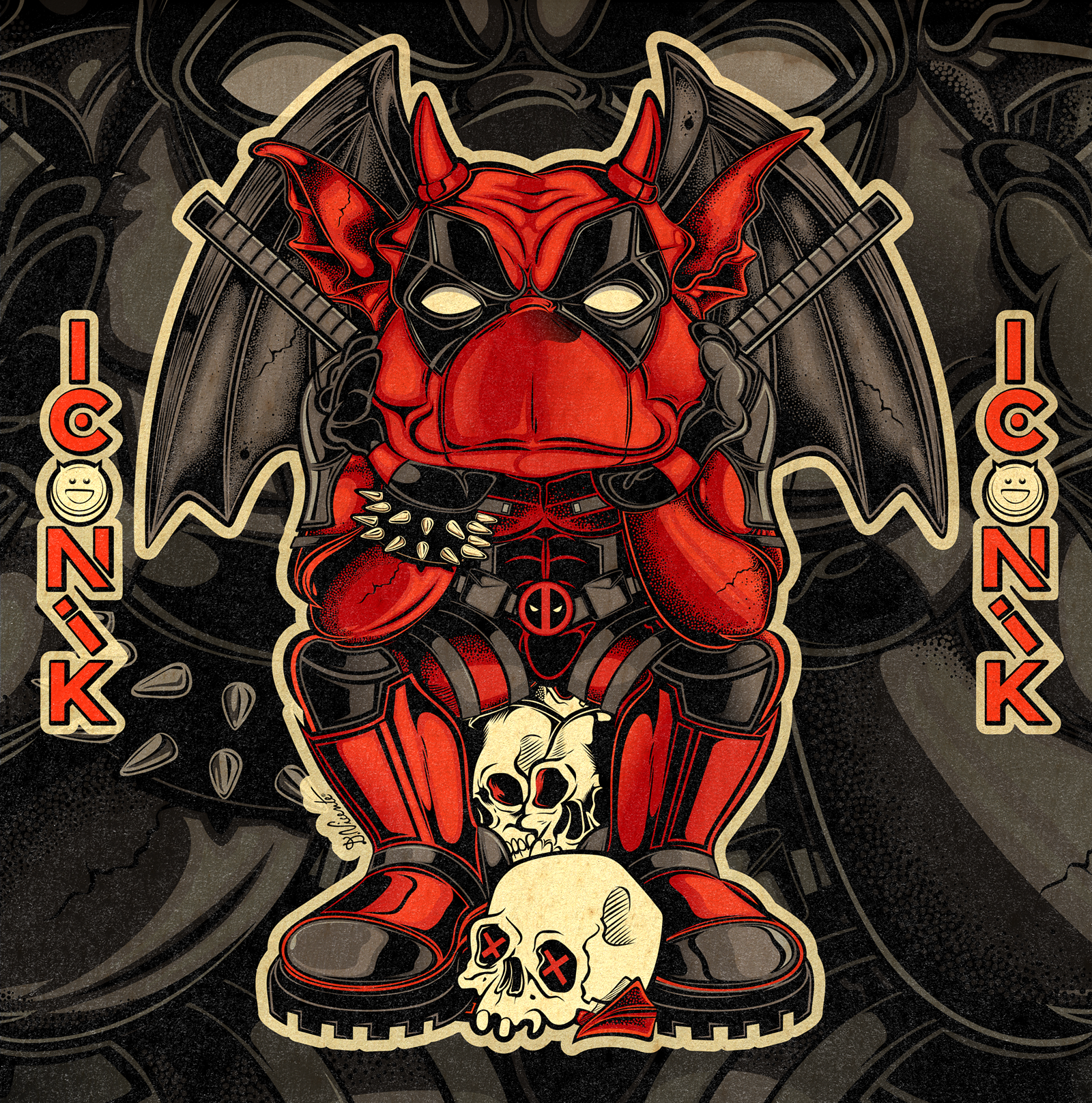 TEEN GARGOYLE #10 – DEADPOOL VIBES anti hero cartoon art character design color illustration comic book art creature design dark humor david vicente deadpool digital art gargoyle illustration inking lowbrow art monster art parody art pop culture art superhero art teenage gargoyle weird art