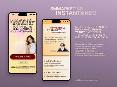SMMarketing Instantaneo mobile beautiful branding button color design gradient illustration instagram ios macos marketing mobile orange purple quotes text ui