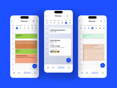 Wish List ✨ | Calendar variations - Mobile App Concept calendar clean concept date design event interface minimal mobile mobile app productivity time ui