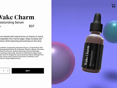 Cosmetic Product Page: Made with Spline 3D animation in Figma anima branding figma graphic design spline