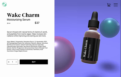 Cosmetic Product Page: Made with Spline 3D animation in Figma anima branding figma graphic design spline