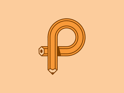 P is for Patrick logo mark monogram p pencil