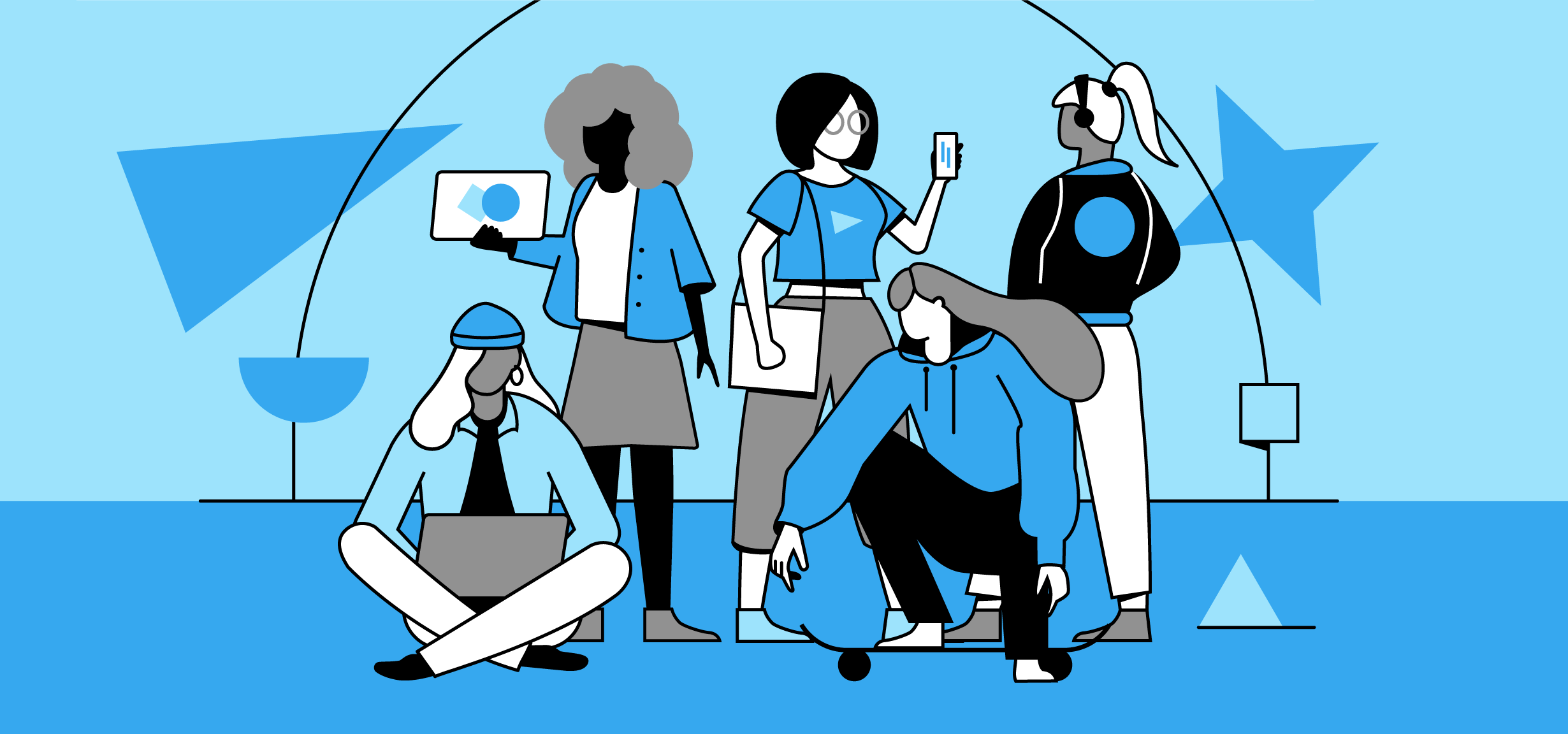 Change the game change character character design code data diversity editorial flat game google illustration thinkwithgoogle woman women