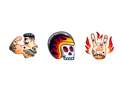 Tattoo emojis art emoji illustration netflix stickers tattoo vector