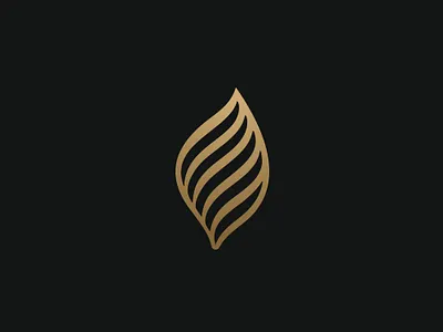 Elegant Golden Leaf Logo branding clever colothing crative design fashion golden icon identity leaf lines logo logos luxury modern natural premium