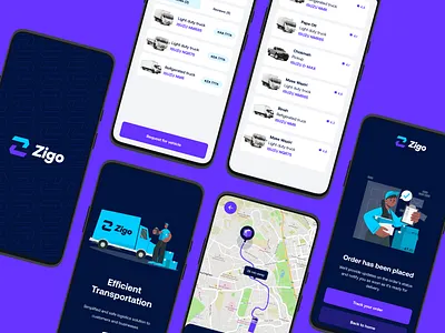 Zigo app design delivery mobile design shipping ui ux