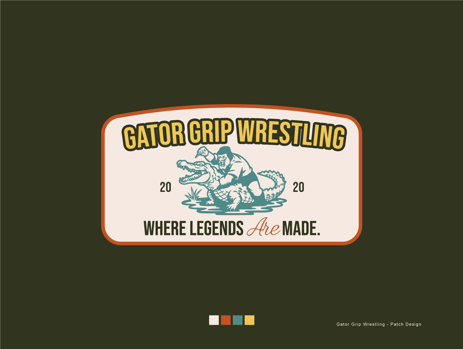 Gator Grip Wrestling - Patch Design adobe illustrator athletic badge logo branding clothing clothing brand creative design graphic design illustration label design logo logo design merch design packaging design patch design retro style vector vintage design