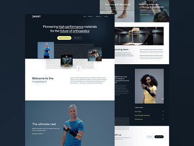 Dassiet - Home page dark dark theme design landing page medtech minimal photography startup typography website