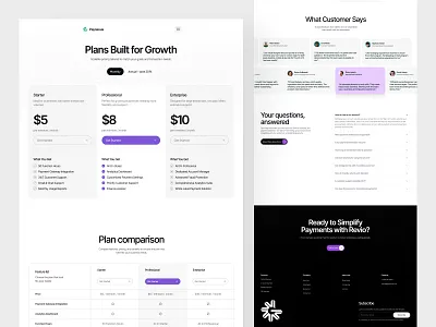 Pricing page - Payment gateway website design product service startup ui ux web website